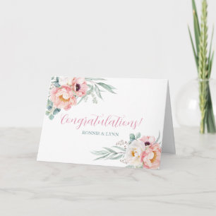 Eucalyptus Peonies Wedding Congratulation Card