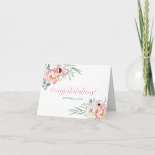 Eucalyptus Peonies Wedding Congratulation Card