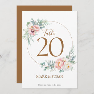 Eucalyptus Peonies Wedding Table Card & Menus