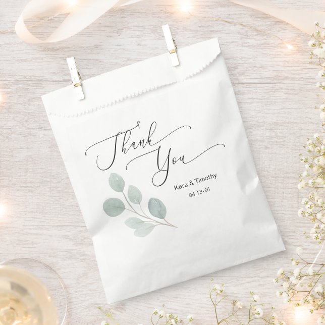 Eucalyptus Personalised Favour Bag (Clipped)