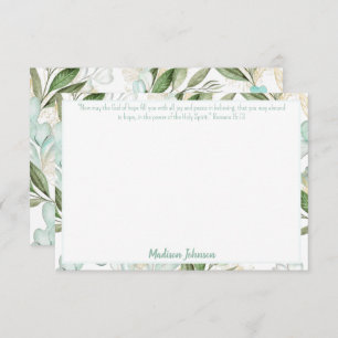 Eucalyptus Personalised Scripture Stationery Card