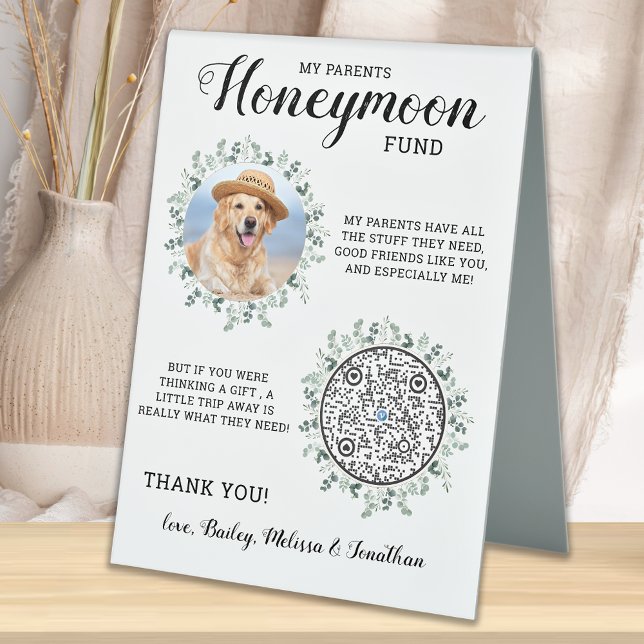 Eucalyptus Pet Dog Wedding QR Code Honeymoon Fund (Creator Uploaded)