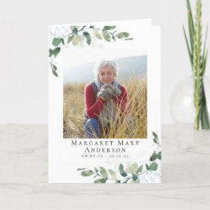 Eucalyptus Photo Funeral Memorial Service Programme