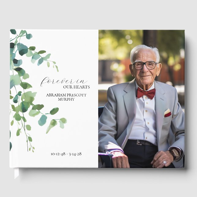 Eucalyptus Photo Memorial Guest Book (Front)