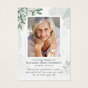 Eucalyptus Photo Memorial Prayer Card