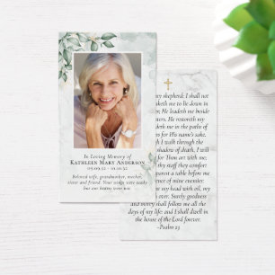 Eucalyptus Photo Memorial Prayer Card