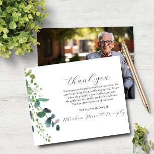 Eucalyptus Photo Memorial Thank You Card