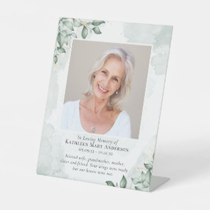 Eucalyptus Photo Memorial Tribute Pedestal Sign