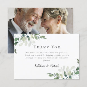 Eucalyptus Photo Vow Renewal  Thank You Card