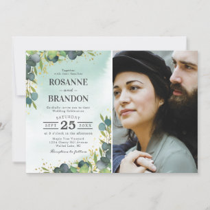 Eucalyptus Photo Wedding Invitation