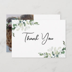 Eucalyptus Photo Wedding  Thank You Card