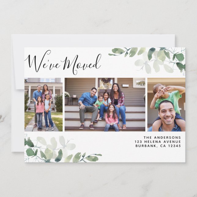 Eucalyptus Photo We've Moved Change of Address Announcement (Front)