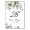 Eucalyptus Pink Blush Roses Wedding Table Number