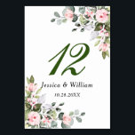 Eucalyptus Pink Blush Roses Wedding Table Number<br><div class="desc">Create your own Table Number Card with this "Elegant Watercolor Eucalyptus Greenery Wedding Table Number" template to match your wedding colours and style. For further customisation, please click the "customise further" link and use our design tool to modify this template. If you need help or matching items, please feel free...</div>