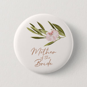 Eucalyptus Pink Orchid Wedding Mother of the Bride 6 Cm Round Badge