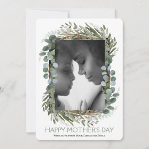 Eucalyptus Plant Floral Happy Mother's Day 1 Photo Holiday Card
