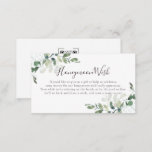 Eucalyptus Poem Honeymoon Wish QR Code Enclosure Card<br><div class="desc">From our bestselling eucalyptus corners collection. You can upload a QR code to the back of the card to allow guests to add to your honeymoon fund via Venmo or another payment provider.</div>