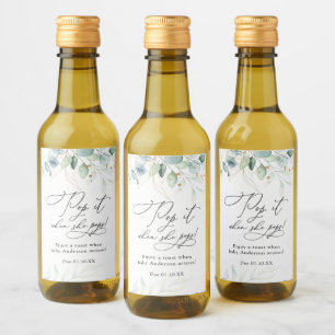 Eucalyptus Pop it when She Pops Baby Shower Wine Label