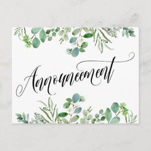 Eucalyptus Postponed Wedding Announcement Postcard