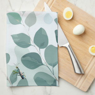Eucalyptus Praying Mantis Australian Botanical Art Tea Towel