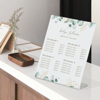 Eucalyptus Price List Pedestal Sign