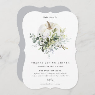 Eucalyptus Pumpkin Thanks Giving Invitation