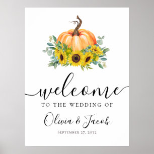 Eucalyptus Pumpkin Wedding Welcome Sign