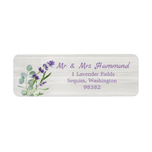 Eucalyptus Purple Lavender Flowers on wood