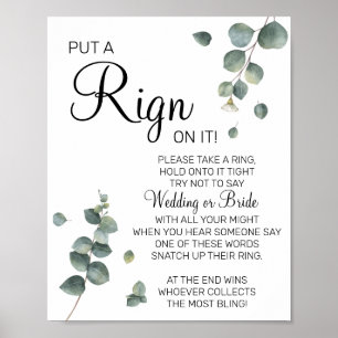 Eucalyptus Put a Ring bridal shower game sign