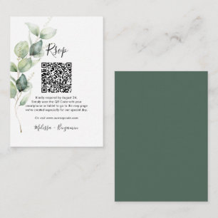 Eucalyptus QR Code RSVP Wedding Enclosure Card