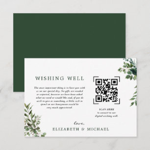Eucalyptus   QR Code Scan Wedding Wishing Well Invitation