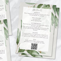Eucalyptus QR Code Wedding Details