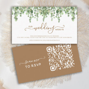 Eucalyptus QR Code Wedding Website RSVP Card