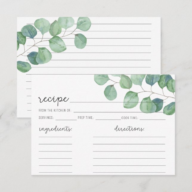 Eucalyptus - Recipe card (Front/Back)