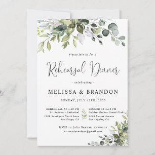 Eucalyptus Rehearsal Dinner Invitation
