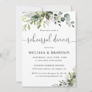 Eucalyptus Rehearsal Dinner Invitation