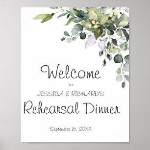 Eucalyptus Rehearsal Dinner Welcome Poster Sign