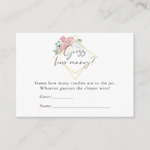 Eucalyptus Rose Geometric Baby Shower Candy Game Enclosure Card