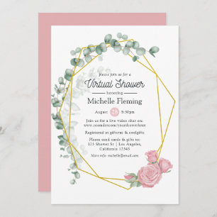 Eucalyptus Rose Geometric Virtual Shower Invitation