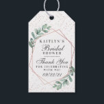 Eucalyptus Rose Gold Geometric Bridal Shower Gift Tags<br><div class="desc">Celebrate in style with these modern and very trendy bridal shower thank you gift tags. This design is easy to personalise with your special event wording and your guests will be thrilled when they receive these fabulous tags.</div>