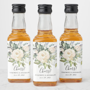 Eucalyptus Roses Favor Liquor Bottle Labels 
