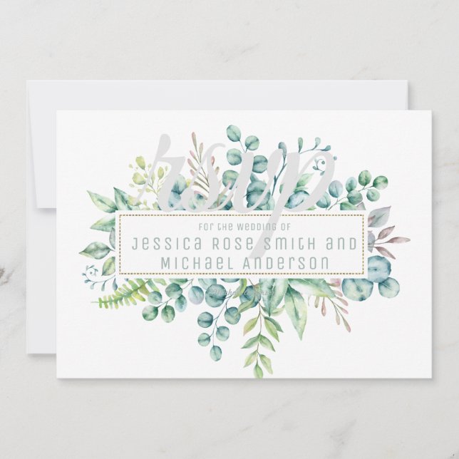 Eucalyptus RSVP Card - Text Both Sides (Front)