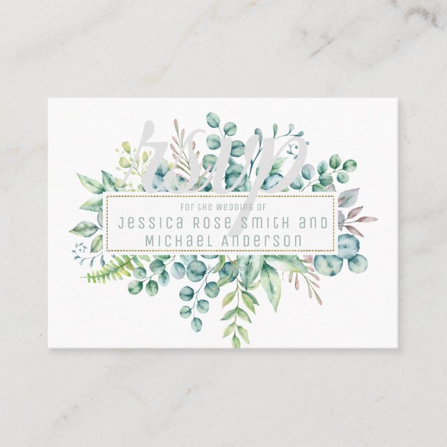 Eucalyptus RSVP Cards - Text Both Sides (Front)