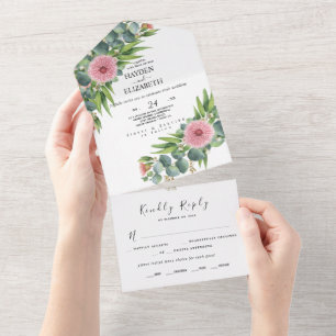Eucalyptus Rustic All InOne Wedding Invite Supplie