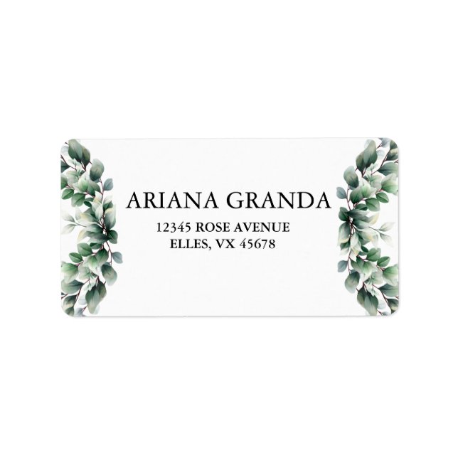 Eucalyptus Rustic Greenery Address  Label (Front)