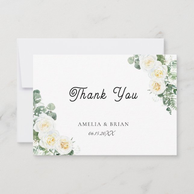 Eucalyptus Rustic Greenery Thank You Card (Front)