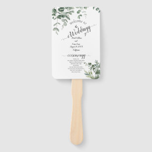 Eucalyptus Rustic Greenery Wedding  Hand Fan