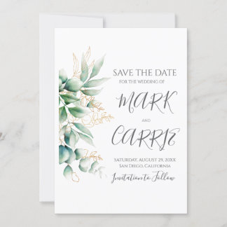 Eucalyptus Rustic Greenery Wedding Save The Date