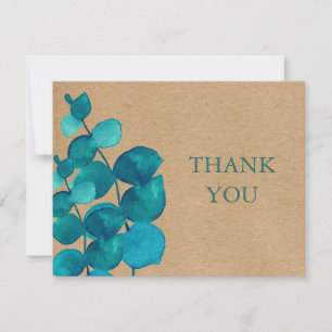 Eucalyptus Rustic Kraft Business Thank You Card