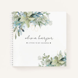 Eucalyptus Sage Blue Letters to My Daughter Memory Notebook